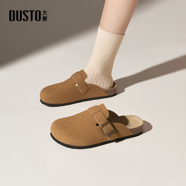 Dadong Baotou Slippers for women wearing 2025 new summer super hot thick-soled Birkenstock shoes half-slippers and one foot lazy shoes