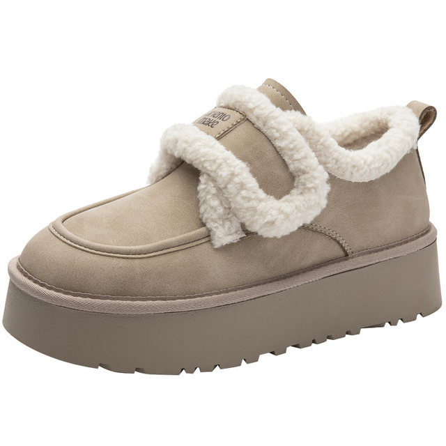 Dadong thick-soled snow boots for women 2025 new winter plus fleece brennifer shoes thickened warm cotton shoes for women