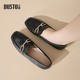 Dadong Soft Sole Commuting Loafers Women's 2025 New Autumn Flat Shoes French Square Toe Single Shoes White Small Leather Shoes