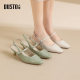 Dadong high heel sandals for women 2025 new summer Baotou French temperament single shoes one-strip slim heel high heels