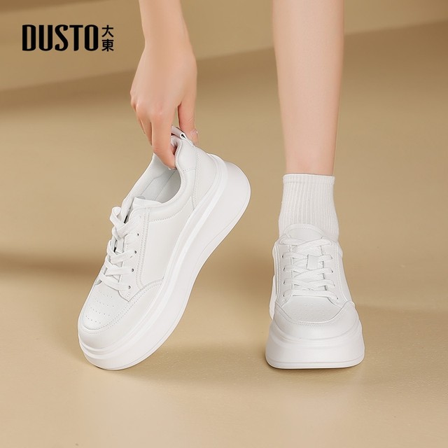 Dadong thick sole versatile white shoes for women 2025 new summer casual sports lightweight board shoes hot canvas shoes