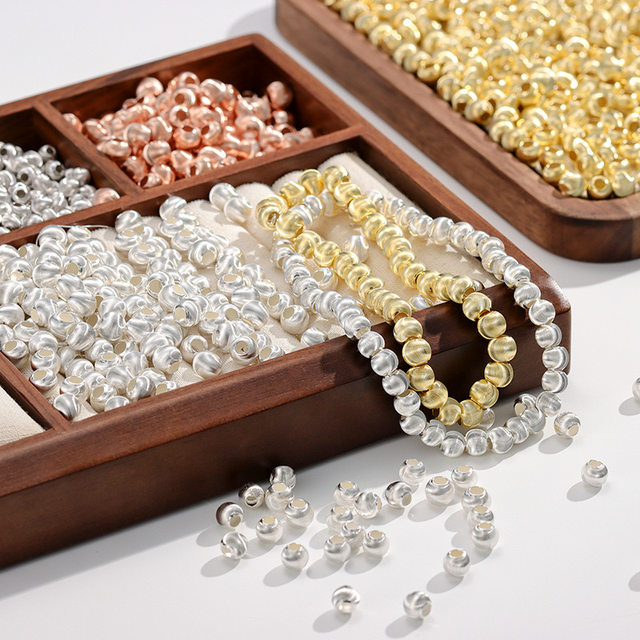 Pure silver S999 cat eye silver beads DIY handmade jewelry sterling silver loose beads bracelet accessories beaded accessories