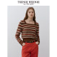 TeenieWeenie Bear Women's Sweater Winter Square Neck Contrast Color Jacquard Hollow Retro Casual Fashion Top
