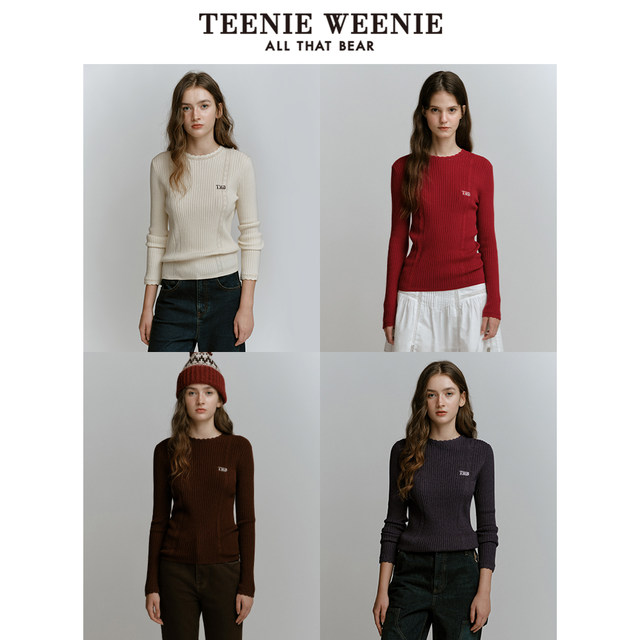 TeenieWeenie Bear Spring Handmade Crochet Lace Texture Elegant Temperament Round Neck Sweater Knitted Base
