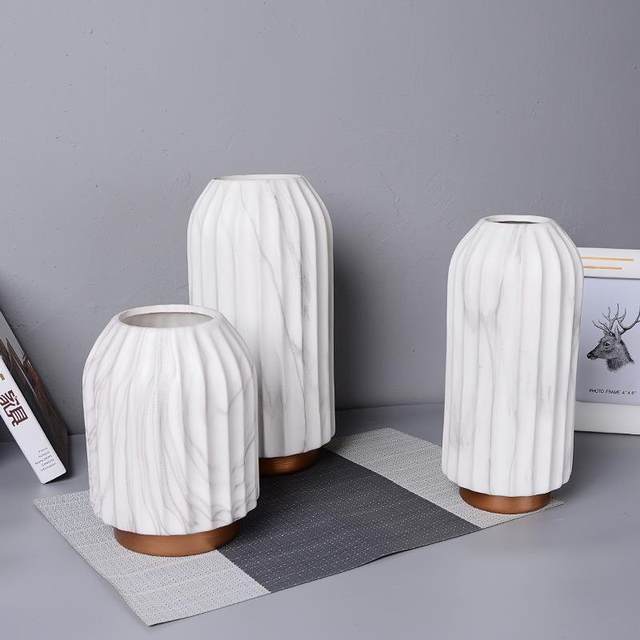 Green plants, small diameter vase, decal, stone pattern, ceramic flower pot, gardening, ceramic crafts, home decoration ornaments porcelain
