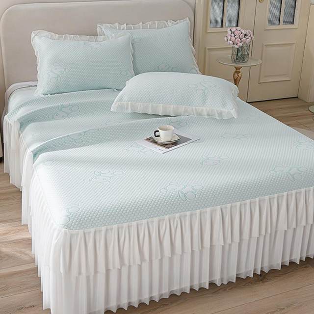 
Category a maternal and infant grade cooling mat, ice silk mat, washable, machine washable, cool bean mat, bed skirt, three-piece set, air-conditioned soft mat