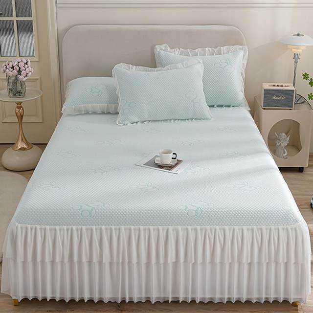
Category a maternal and infant grade cooling mat, ice silk mat, washable, machine washable, cool bean mat, bed skirt, three-piece set, air-conditioned soft mat