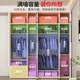 Steel wardrobe home bedroom children's iron wood grain wardrobe metal storage locker mother and baby wardrobe 2.4 high