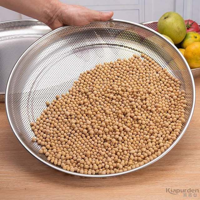 
Stainless steel dustpan, imitation bamboo sieve, gardening household drying sieve, sampling sieve, round filter, sand drying net