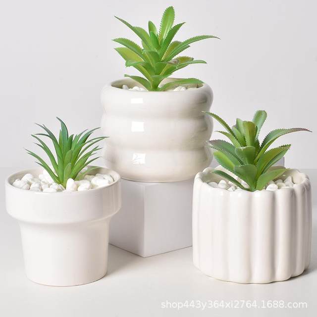 
New style ceramic flower pots simple white desktop ornaments plant gardening pots succulent flower pots containers modern decoration