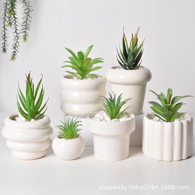 
New style ceramic flower pots simple white desktop ornaments plant gardening pots succulent flower pots containers modern decoration