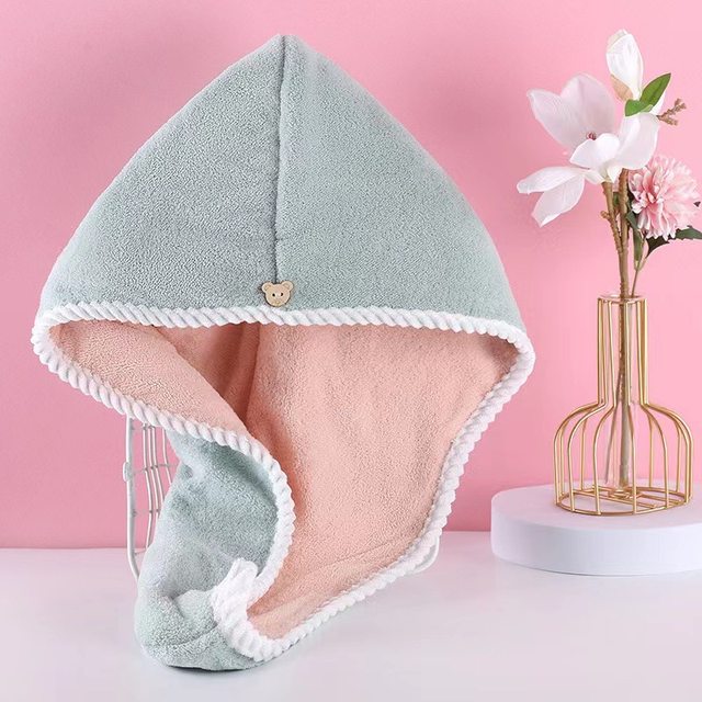 
Hair drying hat for women, water-absorbent, quick-drying, hair-wiping towel, double-sided thickened double-layer quick-drying hat for adults