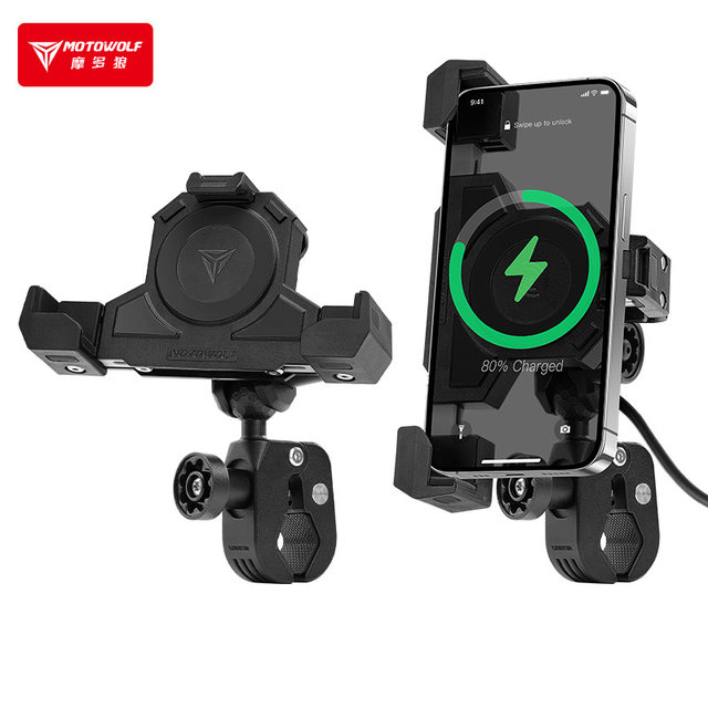 Modolang motorcycle mobile phone stand wireless charging navigation shock-proof motorcycle riding faucet modified anti-shake