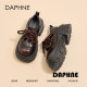 
Daphne black loafers women's 2025 spring and autumn new British style leather shoes heightened soft sole jk single shoes