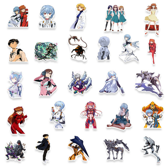 50 cartoon Evangelion 2D animation stickers DIY mobile phone water cup ...
