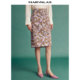 Mandesy retro skirt 2025 summer new temperament high-waist mid-length skirt French manor printed hip-pack skirt