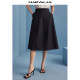 Mandesy solid color high waist skirt for women 2025 summer new fashion commuter versatile A-line mid-length skirt umbrella skirt
