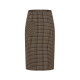 Mandesy stretch retro plaid skirt for women 2025 summer new style light mature style slit straight hip wrapping midi skirt