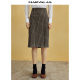 Mandesy stretch retro plaid skirt for women 2025 summer new style light mature style slit straight hip wrapping midi skirt
