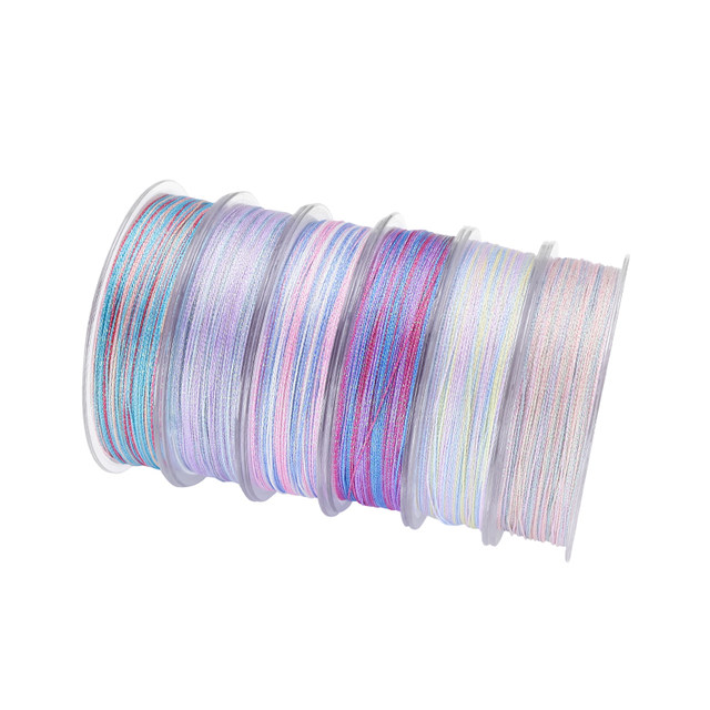 
9-strand gradient starry sky line high-end segment dyed strand hand-woven colorful dragon scale hand rope DIY necklace strap key