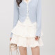 White temperament cake skirt high waist skirt women's summer 2025 spring new A-line skirt fluffy short skirt