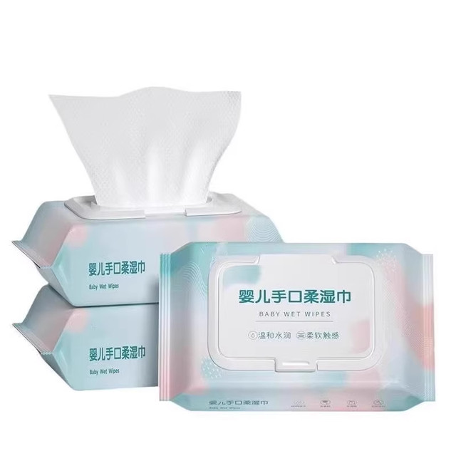 Thickened baby wet wipes with cover for hand, mouth and fart, special baby and child removable mother and baby wet wipes portable large bag