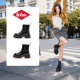 
Lee Cooper Chelsea boots for women 2025 new autumn increased leather non-slip red sole shoes chimney boots for women