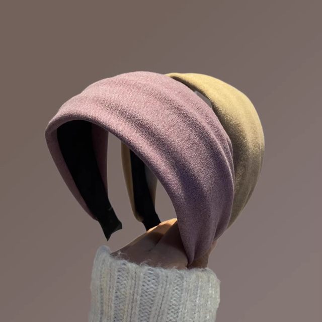 Simple temperament knitted wide-brimmed headband for women 2025 new autumn and winter hair band headband showing face small non-slip hair band headband