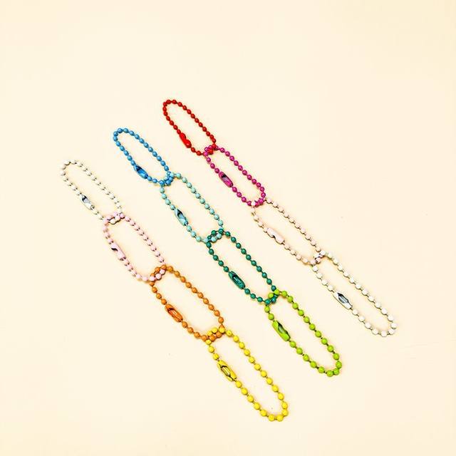 Bead Chain Wave Bead Chain Color Bead Chain Diy Paint Bead Chain Hanging Chain Tag Key Plush Pendant Chain Buckle