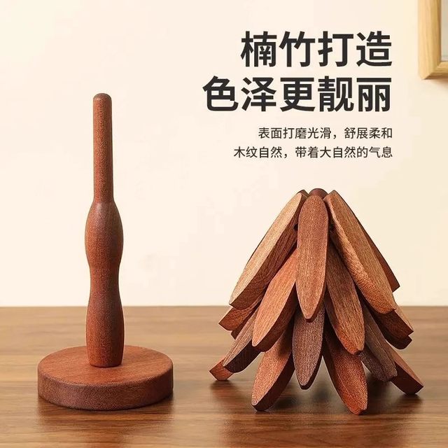 Solid wood one tree insulation mat dining table mat creative household anti-hot pot mat coaster wooden ornaments bowl mat