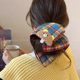 Rainbow plaid large intestine hair circle women's 2025 new high-end bun hair tie hair rubber band hair tie hair accessories