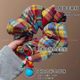 Rainbow plaid large intestine hair circle women's 2025 new high-end bun hair tie hair rubber band hair tie hair accessories