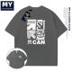 MY2025 high-end women's short-sleeved letter printed neckline cuff contrast color casual pure cotton versatile T-shirt