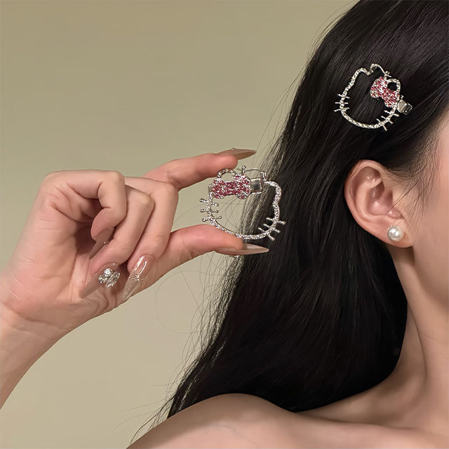 
Sweet rhinestone kt cat hairpin cute hairpin side clip hair accessories side clip hairpin new