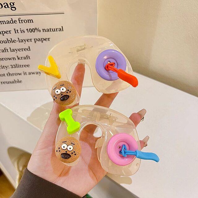 Cheese cookies cute clip female head back personalized hair shark clip headdress cartoon button color hair clip