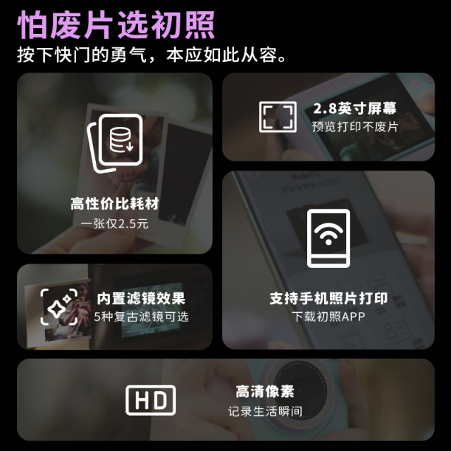 First photo of the Polaroid camera girl cute mini film camera directly produces color photos of girlfriend birthday gift