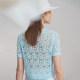Amii2025 spring new commuter hook flower hollow perspective wool sweater wool cardigan women loose cotton top

