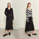 Amii2025 summer new minimalist Hong Kong style old-fashioned white slit A-line skirt cotton denim skirt women