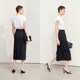 Amii2025 summer new minimalist solid color commuting intellectual straight long micro-stretch skirt for women

