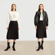 Amii2025 Spring New Commuter Elegant Heavy Industry Pleated A-shaped Pleated Skirt Women's Loose Black Skirt
