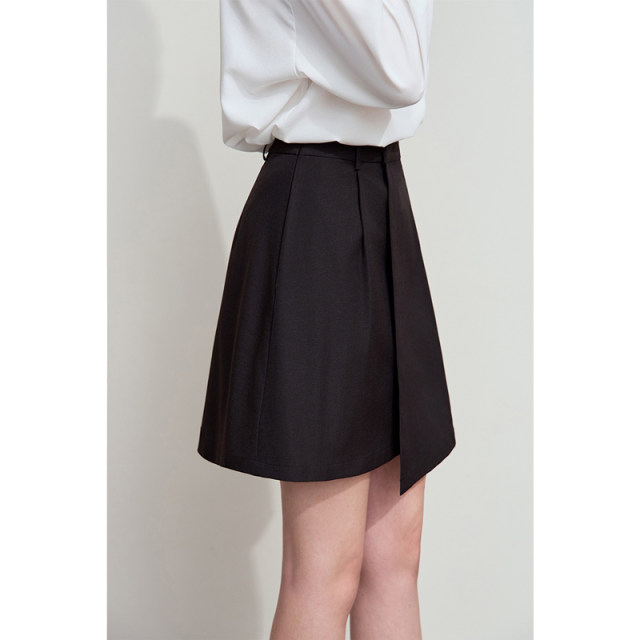 AMII2025 Chun Shimp Simple Simple Polying Casual Casual A -Shadow Symmetric Skirt Slugs Woven No Bullet Skirt
