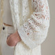 Amii2025 spring new commuter hook flower hollow perspective wool sweater wool cardigan women loose cotton top
