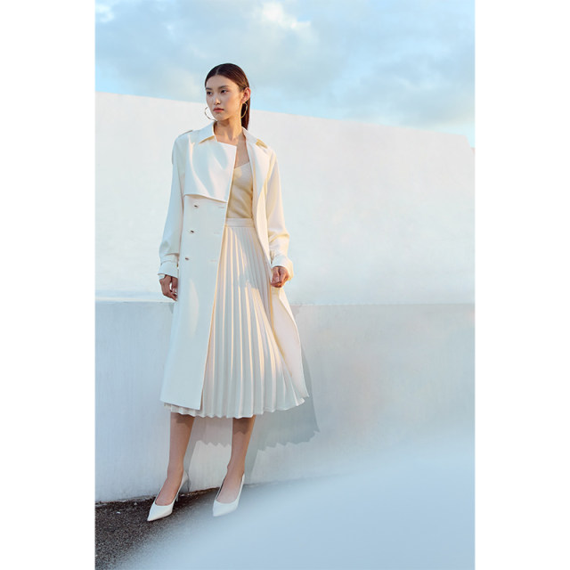Amii2025 Spring New Commuter Elegant Heavy Industry Pleated A-shaped Pleated Skirt Women's Loose Black Skirt
