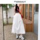 Mark Waffe white skirt for women 2025 new loose and slim A-line mid-length sweet and elegant skirt
