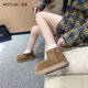 West thick-soled snow boots for women in autumn and winter genuine leather boots Northeast cotton shoes plus velvet thick short boots bread cotton boots
