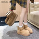 West thick-soled snow boots for women in autumn and winter genuine leather boots Northeast cotton shoes plus velvet thick short boots bread cotton boots
