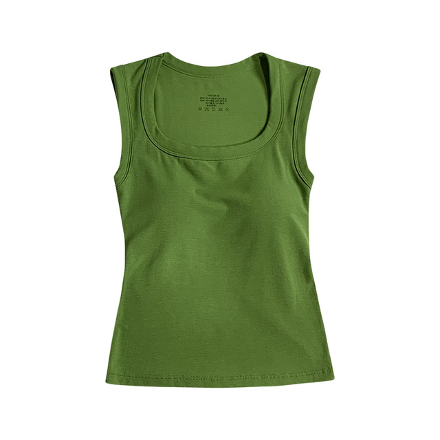 Winter 2025 solid color inner camisole women's slim-fitting one-piece sleeveless top with breast pads