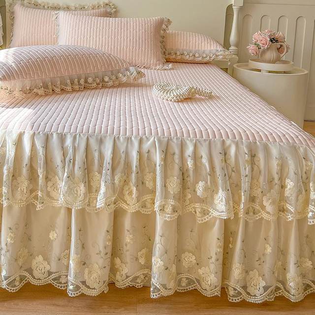 
Three-piece latex mat set, machine washable, Category A, maternal and infant grade, princess style bed skirt, air-conditioned soft mat 2024 new style