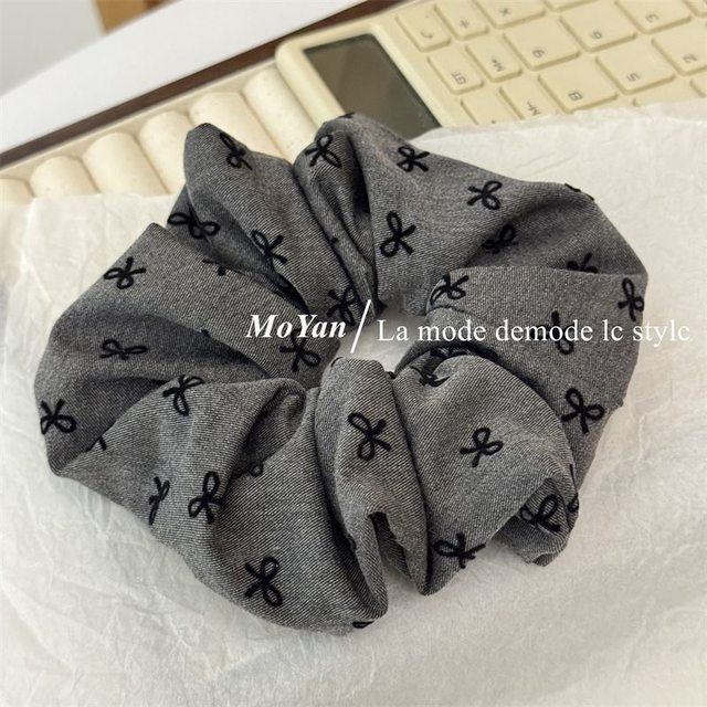2025 new bow with polka dots large intestine hair rope hair ring retro head rope meatball temperament headdress hot style women