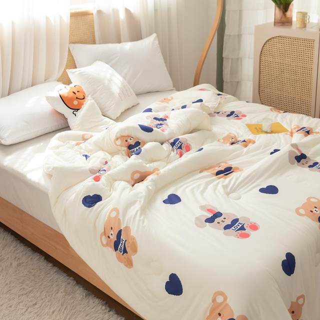 Category A maternal and infant grade summer cooling quilt knitted cotton quilt air conditioning quilt core student cute children single and double spring autumn and summer
